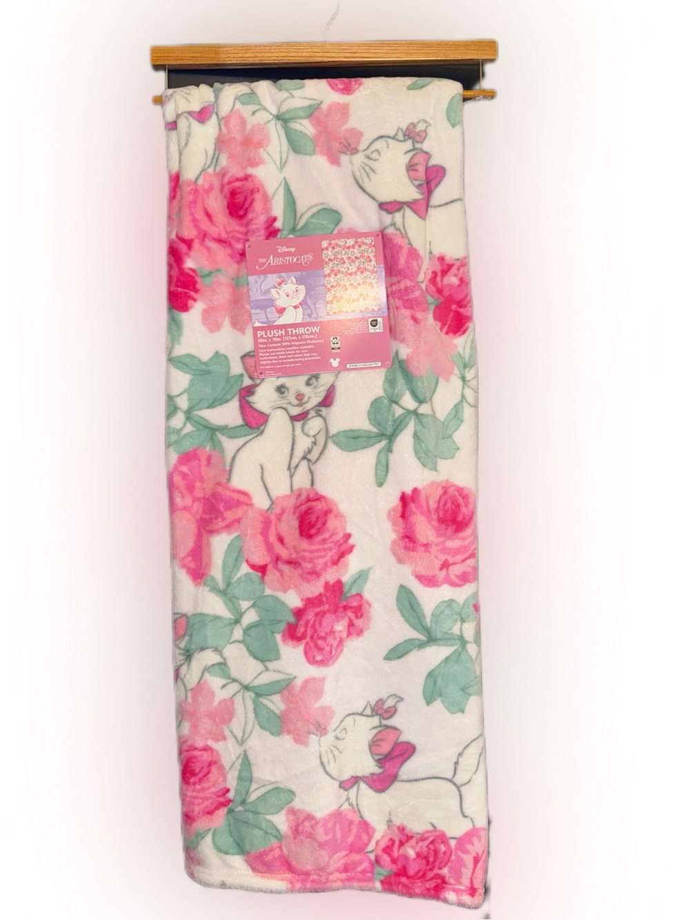 Disney Aristocats Plush Throw Blanket – Marie Floral Design 🌸🐱